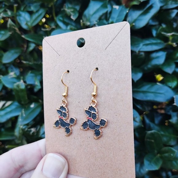 Black Poodle Earrings - Picture 3 of 7